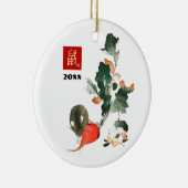 Chinees Jaar van de Rat | Aangepast jaartal Keramisch Ornament (Rechts)
