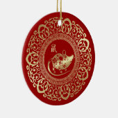 Chinees Jaar van de Rat | Aangepast jaartal Keramisch Ornament (Rechts)