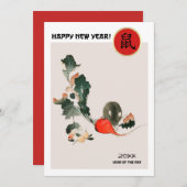 Chinees Jaar van de Rat | Aangepaste jaarkaarten Kaart (Voorkant / Achterkant)