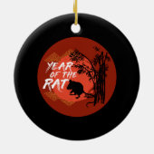 Chinees Jaar van de Rat - Bamboe Kunst Keramisch Ornament (Achterkant)