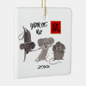 Chinees jaar van de Rat Gift-Ornamenten Keramisch Ornament (Rechts)