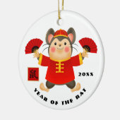 Chinees jaar van de Rat Gift-Ornamenten Keramisch Ornament (Links)