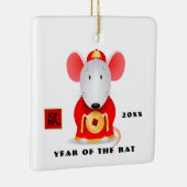 Chinees jaar van de Rat Gift-Ornamenten Keramisch Ornament (Rechts)