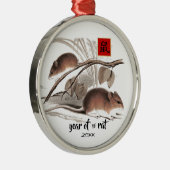 Chinees jaar van de Rat Gift-Ornamenten Metalen Ornament (Rechts)
