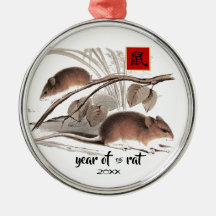 Chinees jaar van de Rat Gift-Ornamenten