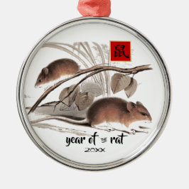 Chinees jaar van de Rat Gift-Ornamenten Metalen Ornament