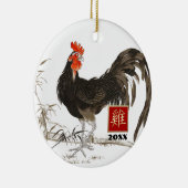 Chinees jaar van de rooster | Aangepast jaar Keramisch Ornament (Rechts)