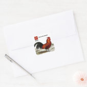 Chinees jaar van de rooster | Aangepast jaar Vierkante Sticker (Envelop)