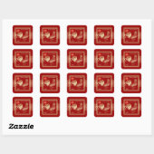Chinees jaar van de rooster | Aangepast jaar Vierkante Sticker (Vel)