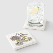 Chinees jaar van de slakkendierkunst stenen onderzetter (Zijkant)