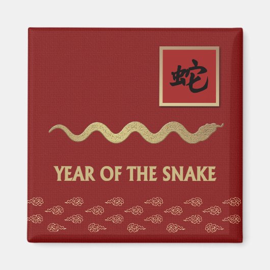 Chinees Jaar van de Snake Gift Magneet (Voorkant)