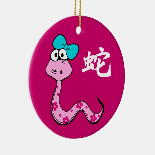 Chinees Jaar van de Snake Gift Ornaments Keramisch Ornament (Rechts)