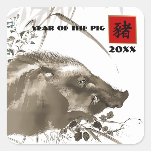 Chinees Jaar van de Stickers van de Varkensgift (Voorkant)