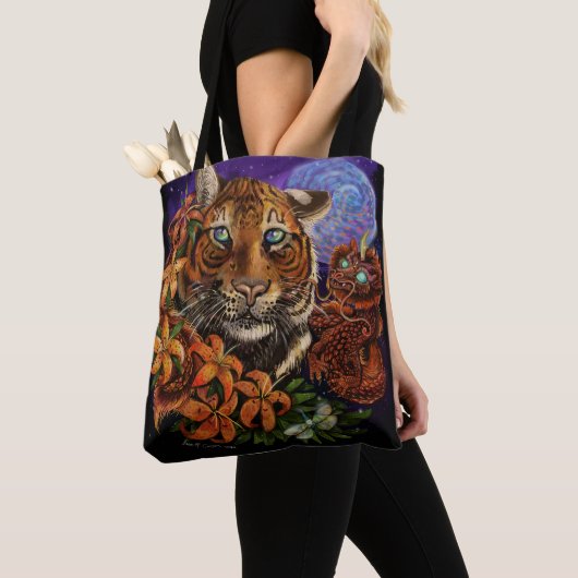 Chinees Jaar van de Tiger2022 nieuwe kunst Tote Bag (Dichtbij)