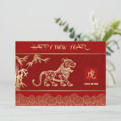 Chinees jaar van de Tiger Custom Flat Cards Feestdagenkaart (Staand voorkant)