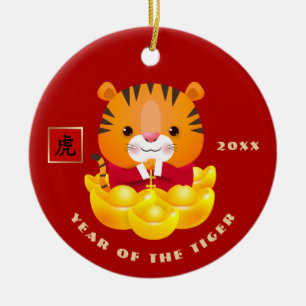 Chinees jaar van de Tiger Gift Ceramic Ornament