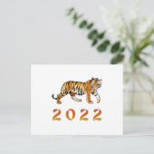 Chinees Jaar van de Tijger 2022 Briefkaart (Staand voorkant)