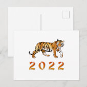 Chinees Jaar van de Tijger 2022 Briefkaart (Voorkant / Achterkant)