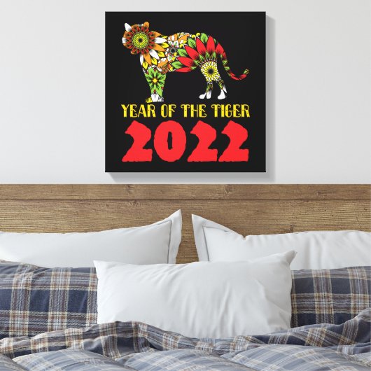 Chinees Jaar van de Tijger 2022 Canvas Afdruk (Insitu (Slaapkamer))