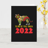Chinees Jaar van de Tijger 2022 Kaart (Gele Bloem)