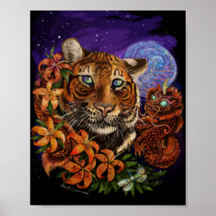 Chinees Jaar van de Tijger 2022 Nieuw Kunstjaar Po Poster