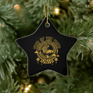 Chinees Jaar van de Tijger 2022 Silhouette Keramisch Ornament