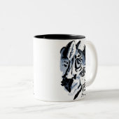 Chinees Jaar van de Tijger (blauw) Tweekleurige Koffiemok (Voorkant rechts)
