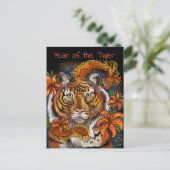 Chinees jaar van de tijger feestdagenkaart (Staand voorkant)