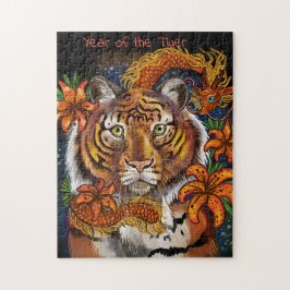 Chinees jaar van de tijger legpuzzel