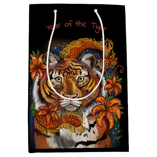 Chinees jaar van de tijger medium cadeauzakje (Voorkant)