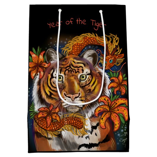 Chinees jaar van de tijger medium cadeauzakje (Achterkant)