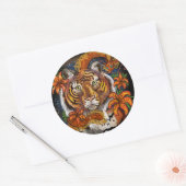 Chinees jaar van de tijger ronde sticker (Envelop)