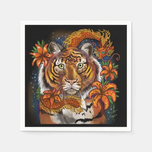 Chinees jaar van de tijger servet (Voorkant)