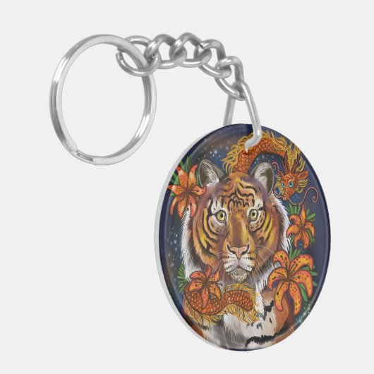 Chinees jaar van de tijger sleutelhanger (Voorkant Links)