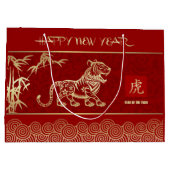Chinees Jaar van de Tijgerrode Tijger | Goud Groot Cadeauzakje (Achterkant)