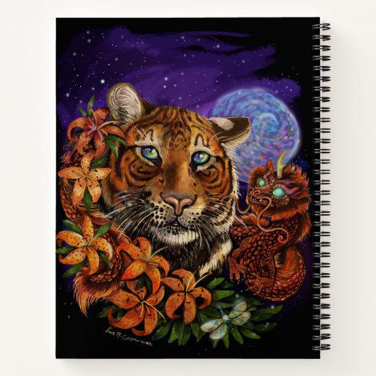 Chinees Jaar van de tijgerschets Notitieboek (Achterkant)