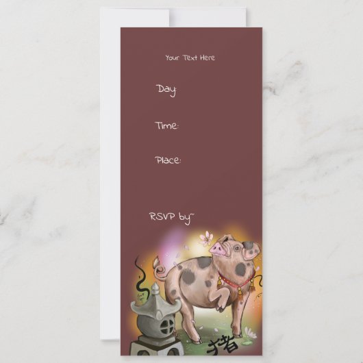 Chinees jaar van de Varkens Kaart (Achterkant)