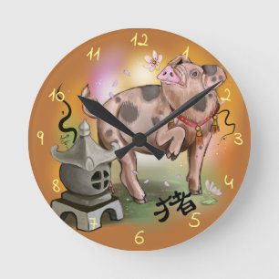 Chinees jaar van de Varkens Ronde Klok