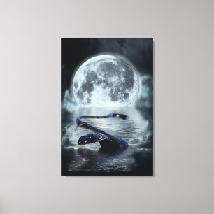 Chinees jaar van de zwarte slang van de slangensla canvas afdruk