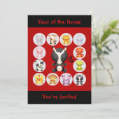 Chinees jaar van dierentuin van de partij bij de g kaart (Staand voorkant)