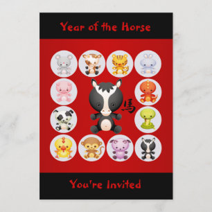 Chinees jaar van dierentuin van de partij bij de g kaart