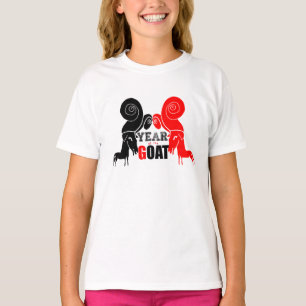 Chinees jaar van dubbele geit dierentuin Birthday T-shirt