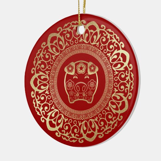 Chinees Jaar van het Aangepaste Jaar van het Varke Keramisch Ornament (Links)