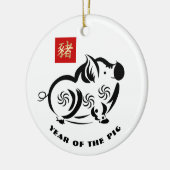 Chinees Jaar van het Aangepaste Jaar van het Varke Keramisch Ornament (Links)