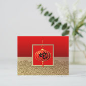 Chinees jaar van het Briefkaart van de Snake Red G (Staand voorkant)