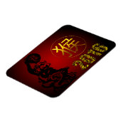 Chinees jaar van het Chinees symbool voor de monni Magneet (Linkerzijde)