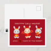 Chinees jaar van het konijn | Aangepast jaar Briefkaart (Voorkant / Achterkant)