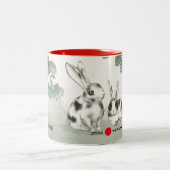 Chinees jaar van het konijn | Aangepast jaar en na Tweekleurige Koffiemok (Center)