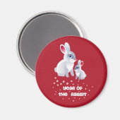 Chinees jaar van het konijn. Cute Bunnies Gift Magneet (Voorkant / Achterkant)