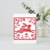 Chinees jaar van het Konijn Feestdagenkaart (Staand voorkant)